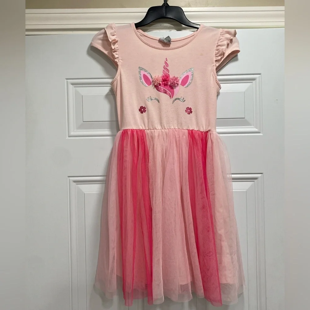 Unicorn Dress with Pink Tulle Size 12 Girls